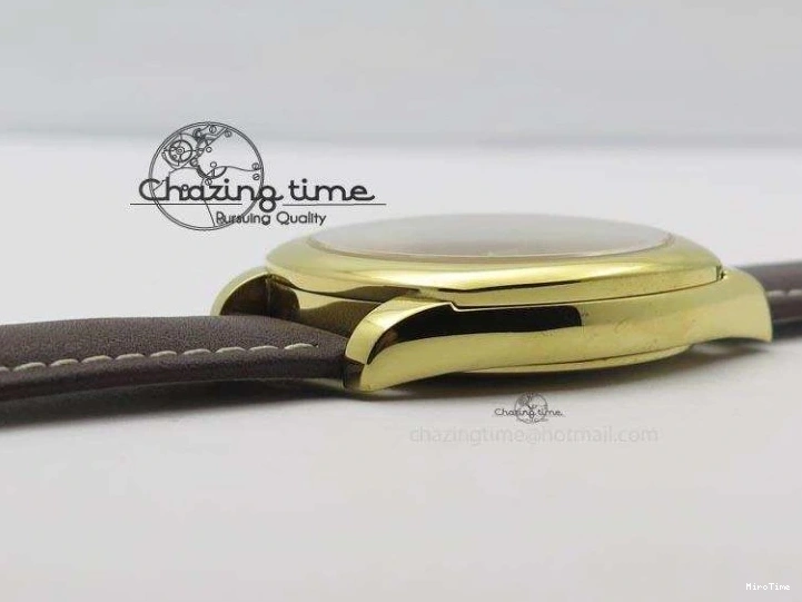 MiroTime 0505 Thermal Cellini Date YG Gold Sticks Dial On Brown Leather Strap A 3885